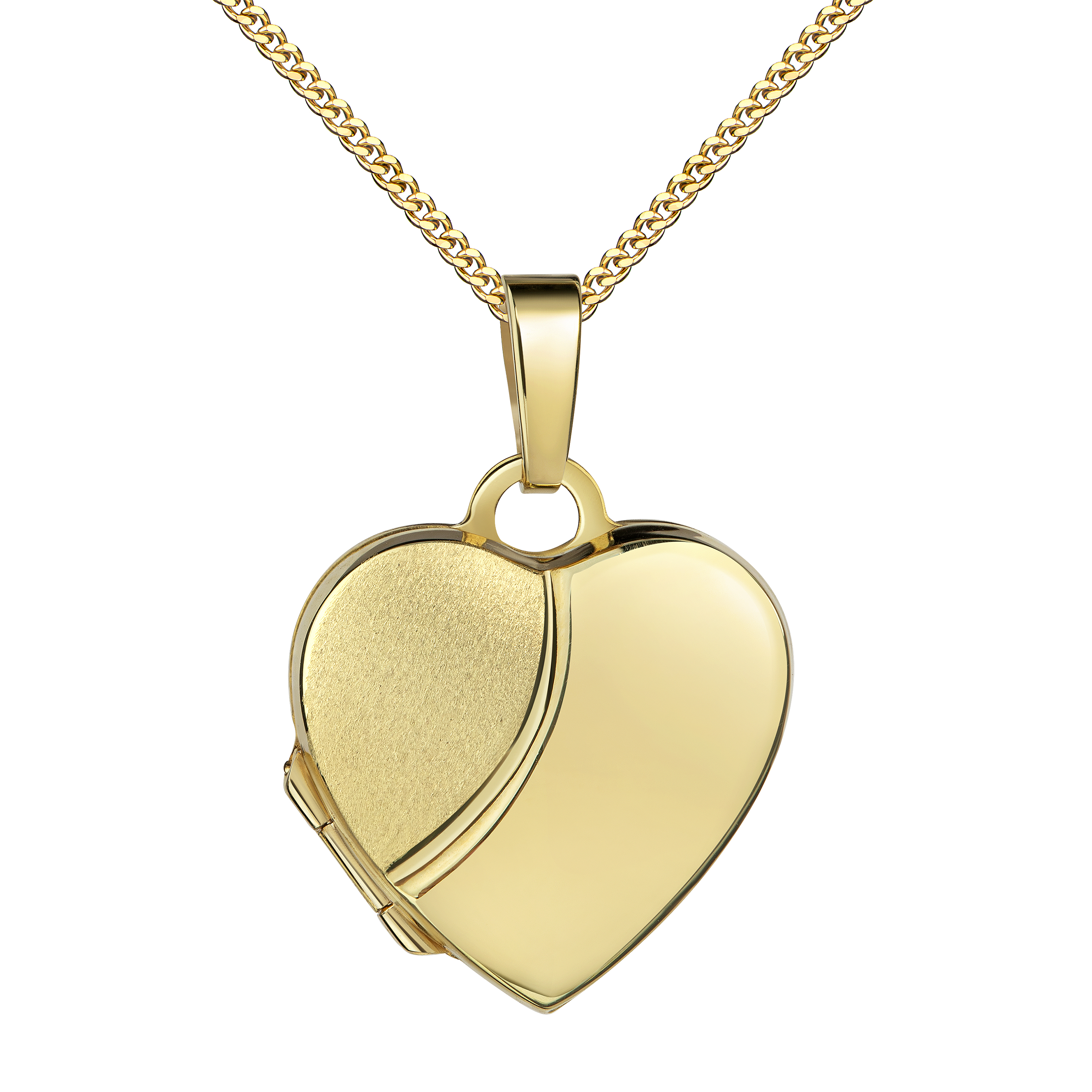 Medaillon Herz klein 333 Gold 8 Karat Herz-Amulett für 2 Bilder zum Öffnen + Halskette