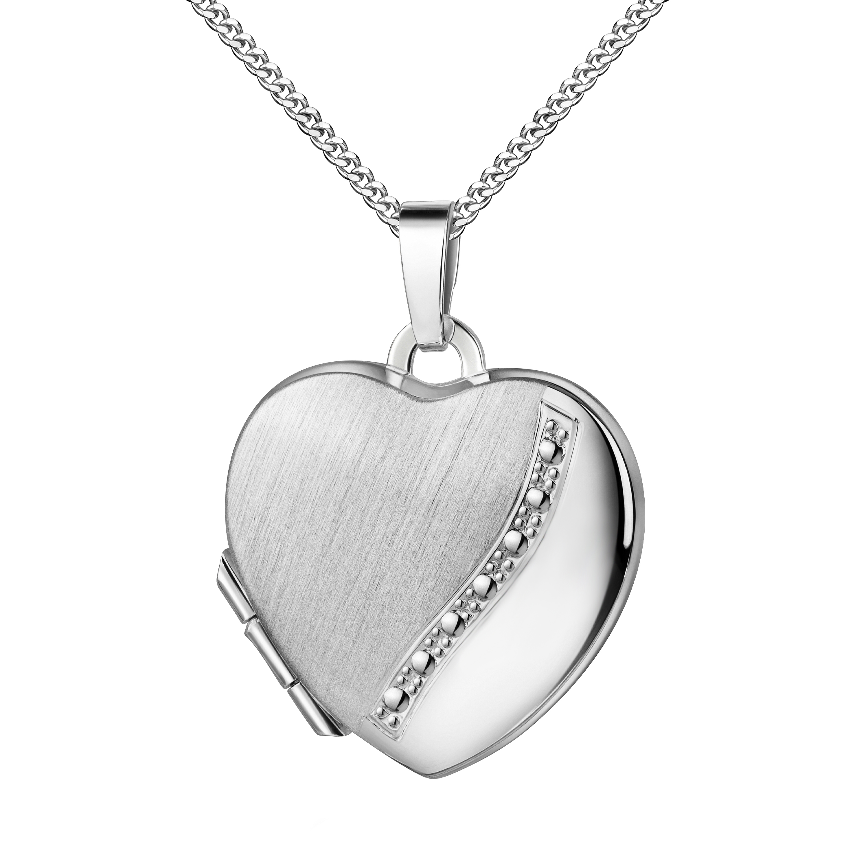 Amulett Herz 925 Silber Herz-Medaillon Anhänger für 2 Bilder