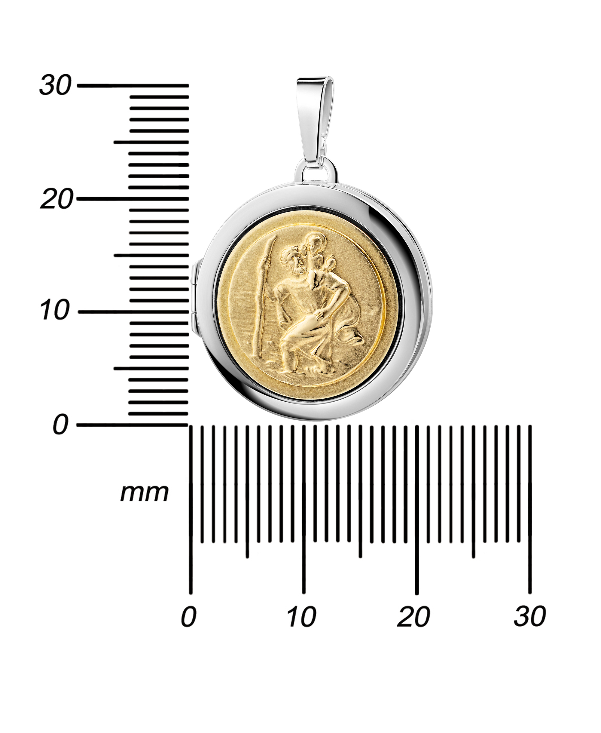 Christophorus-Bilder-Medaillon 925 Silber Bicolor mit Kette oder ohne Kette - Bild 12 von 71